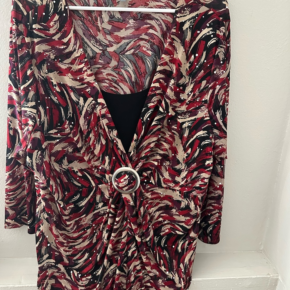 Essentials Red and Black Swirl Dress